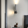 Modern Cylinder Adjustable Iron Wall Sconce for Bedroom and Living Room in Gray and Red Copper