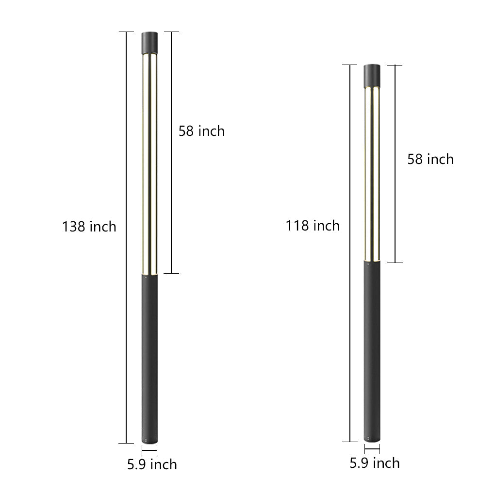 Modern Cylinder LED Outdoor Post Light Black IP54 Waterproof Garden Path Lighting Pole Lamp