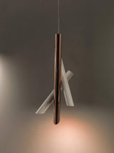 Modern Cylindrical Aluminum LED Pendant Light Minimalist Two Tube Geometric Chandelier