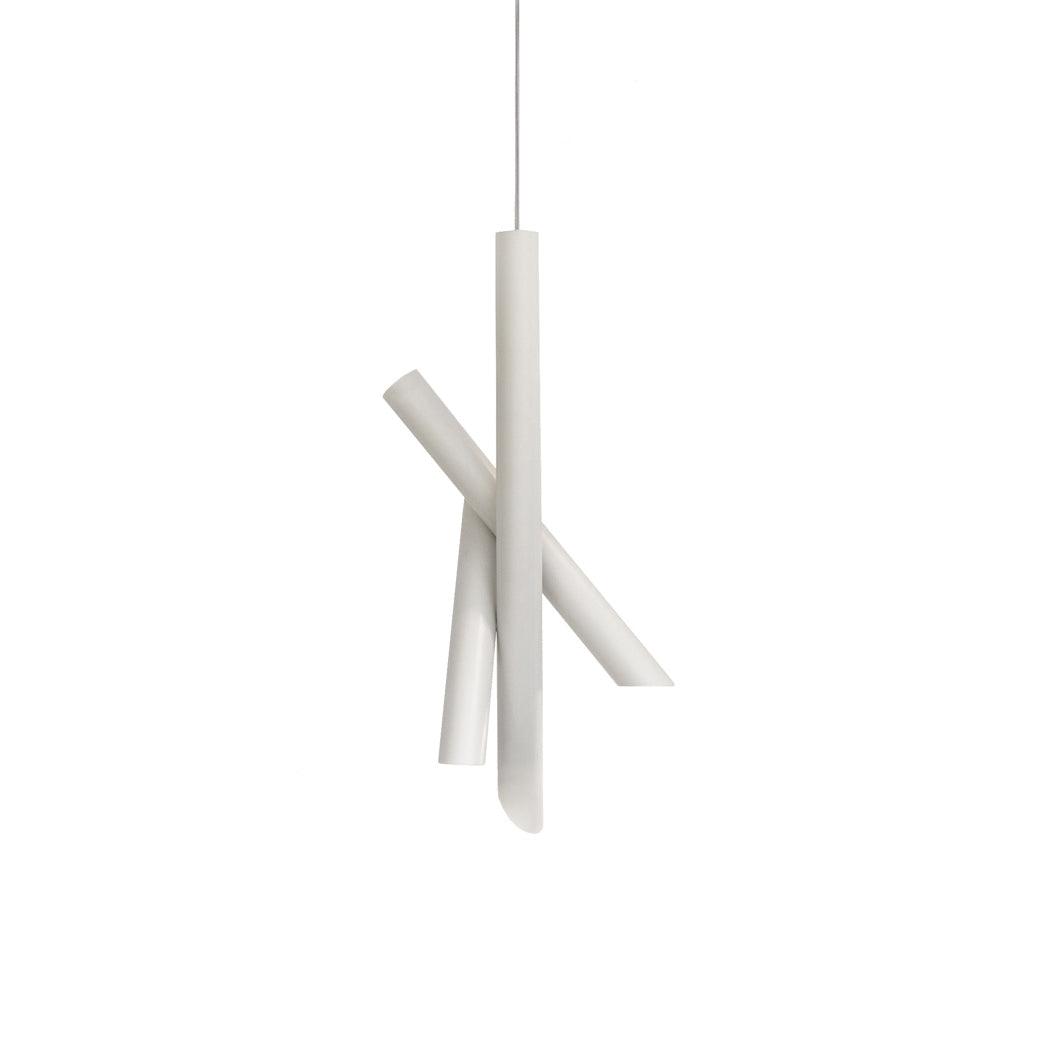 Modern Cylindrical Aluminum LED Pendant Light Minimalist Two Tube Geometric Chandelier