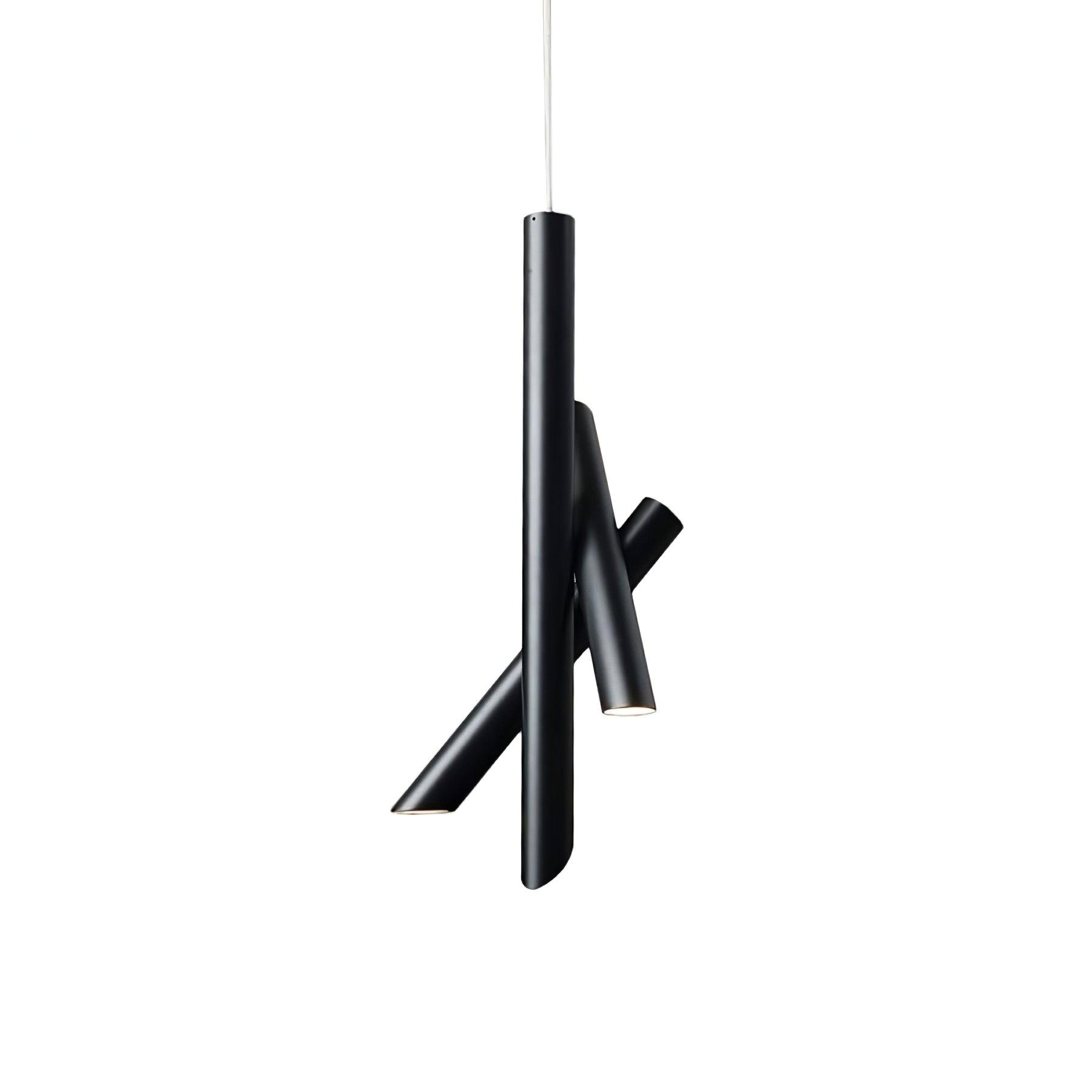 Modern Cylindrical Aluminum LED Pendant Light Minimalist Two Tube Geometric Chandelier