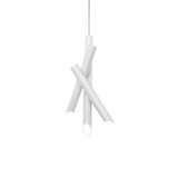 Modern Cylindrical Aluminum LED Pendant Light Minimalist Two Tube Geometric Chandelier
