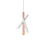 Modern Cylindrical Aluminum LED Pendant Light Minimalist Two Tube Geometric Chandelier