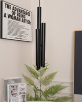 Modern Cylindrical Aluminum LED Pendant Light Minimalist Two Tube Geometric Chandelier