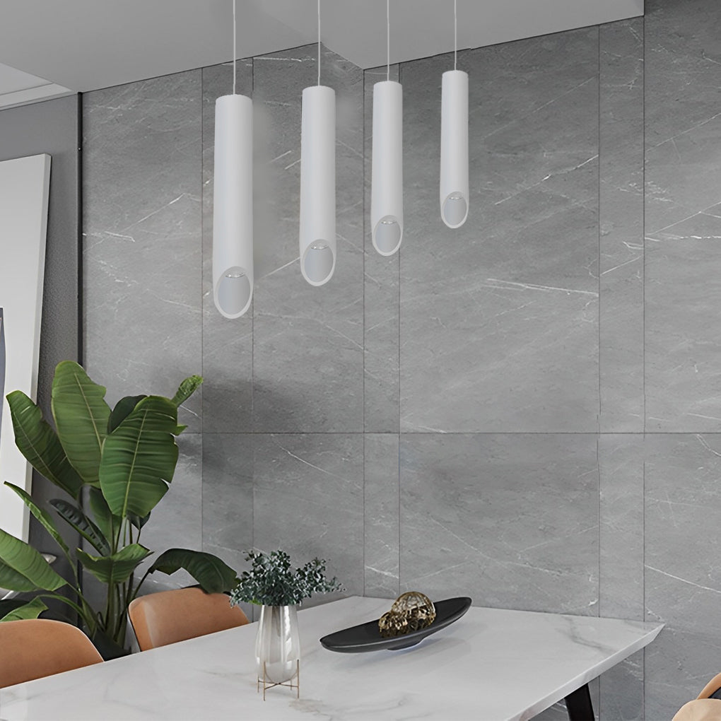 Modern Cylindrical Aluminum LED Pendant Light Nordic Tube Chandelier for Kitchen Island