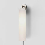 Modern Cylindrical Art Glass Plug In Wall Sconce Lighting with Metal Hardware for Bedroom and Living Room