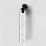 Modern Cylindrical Art Glass Plug In Wall Sconce Lighting with Metal Hardware for Bedroom and Living Room