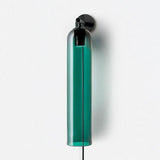 Modern Cylindrical Art Glass Plug In Wall Sconce Lighting with Metal Hardware for Bedroom and Living Room