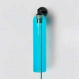 Modern Cylindrical Art Glass Plug In Wall Sconce Lighting with Metal Hardware for Bedroom and Living Room