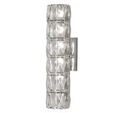 Modern Cylindrical Crystal LED Wall Sconce with 3 Color Dimming Modes for Living Room and Bedroom