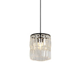 Modern Cylindrical Crystal Pendant Light Three Step Dimming Nordic Hanging Chandelier for Dining Room