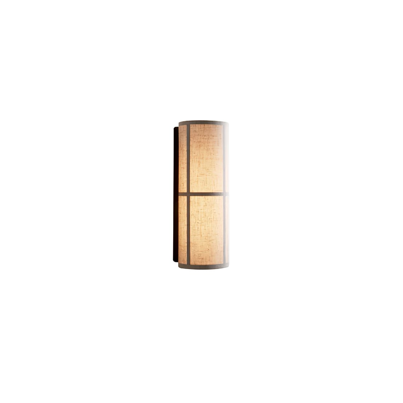 Modern Cylindrical Fabric Wall Sconce Interior Light with Metal Base and Linen Shade