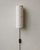 Modern Cylindrical Fabric Wall Sconce Interior Light with Metal Base and Linen Shade