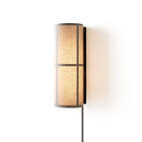 Modern Cylindrical Fabric Wall Sconce Interior Light with Metal Base and Linen Shade