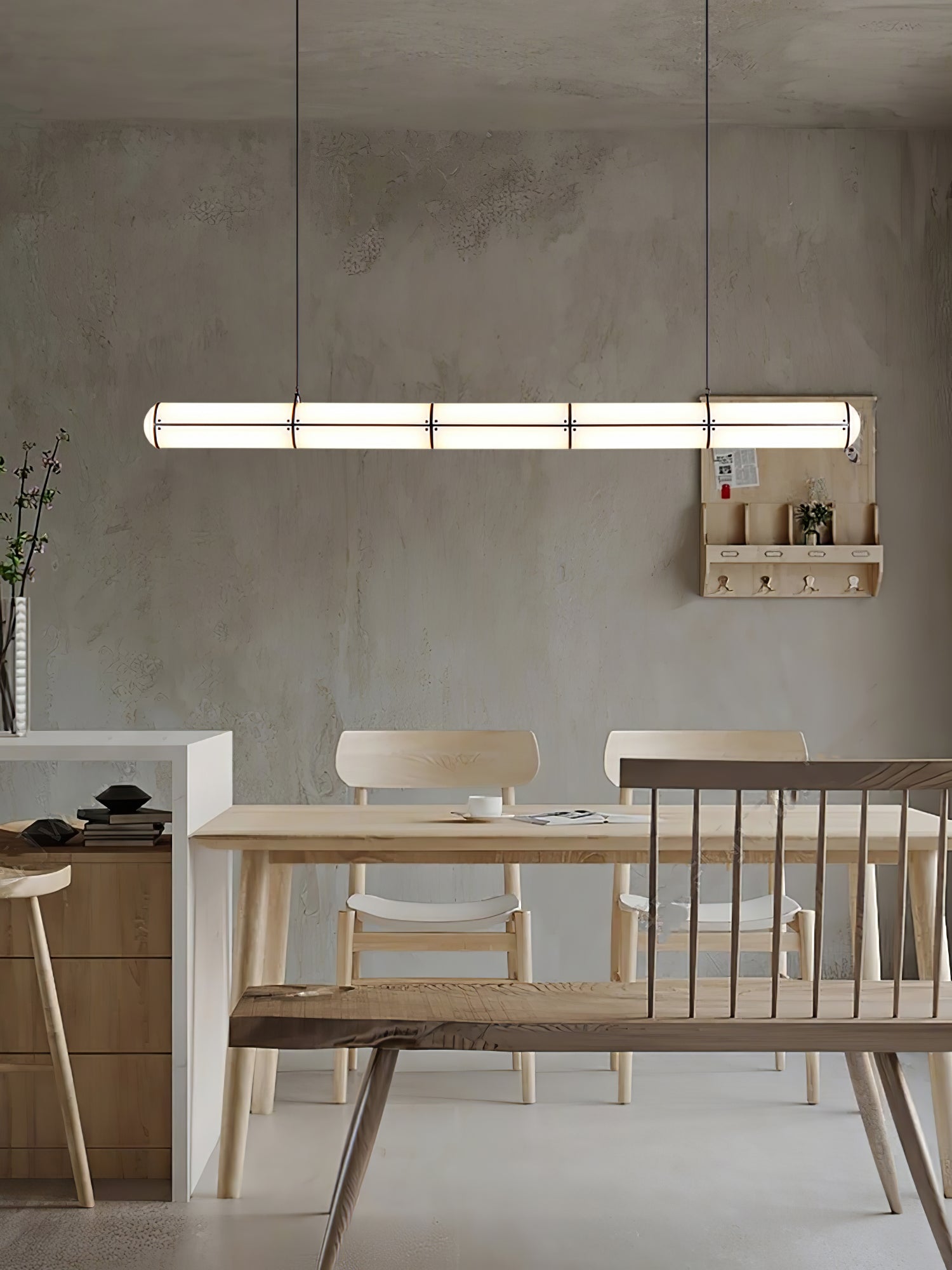 Modern Cylindrical Geometric LED Linear Pendant Light Modular Hanging Fixture