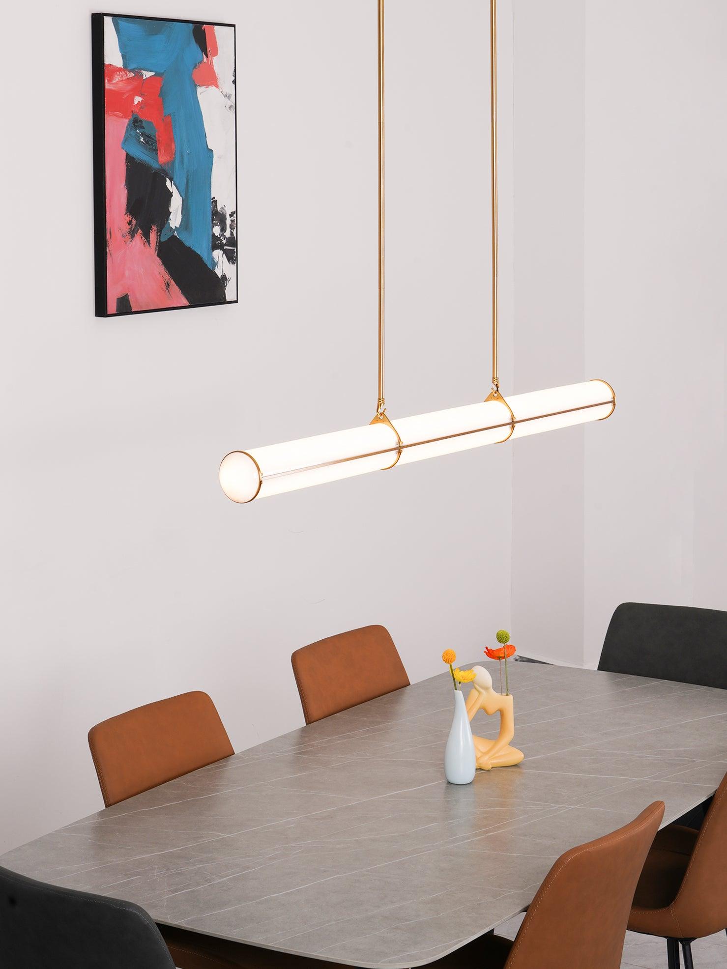 Modern Cylindrical Geometric LED Linear Pendant Light Modular Hanging Fixture