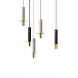 Modern Cylindrical Glass LED Pendant Light Industrial Metal Hanging Lamp for Kitchen Island