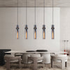 Modern Cylindrical Glass Pendant Light for Dining Room Kitchen and Bedroom Smoke Gray Amber