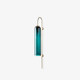 Modern Cylindrical Glass Wall Sconce Light Fixture with Mouth Blown Glass Shade