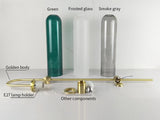 Modern Cylindrical Glass Wall Sconce Light Fixture with Mouth Blown Glass Shade
