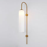 Modern Cylindrical Glass Wall Sconce Light Fixture with Mouth Blown Glass Shade