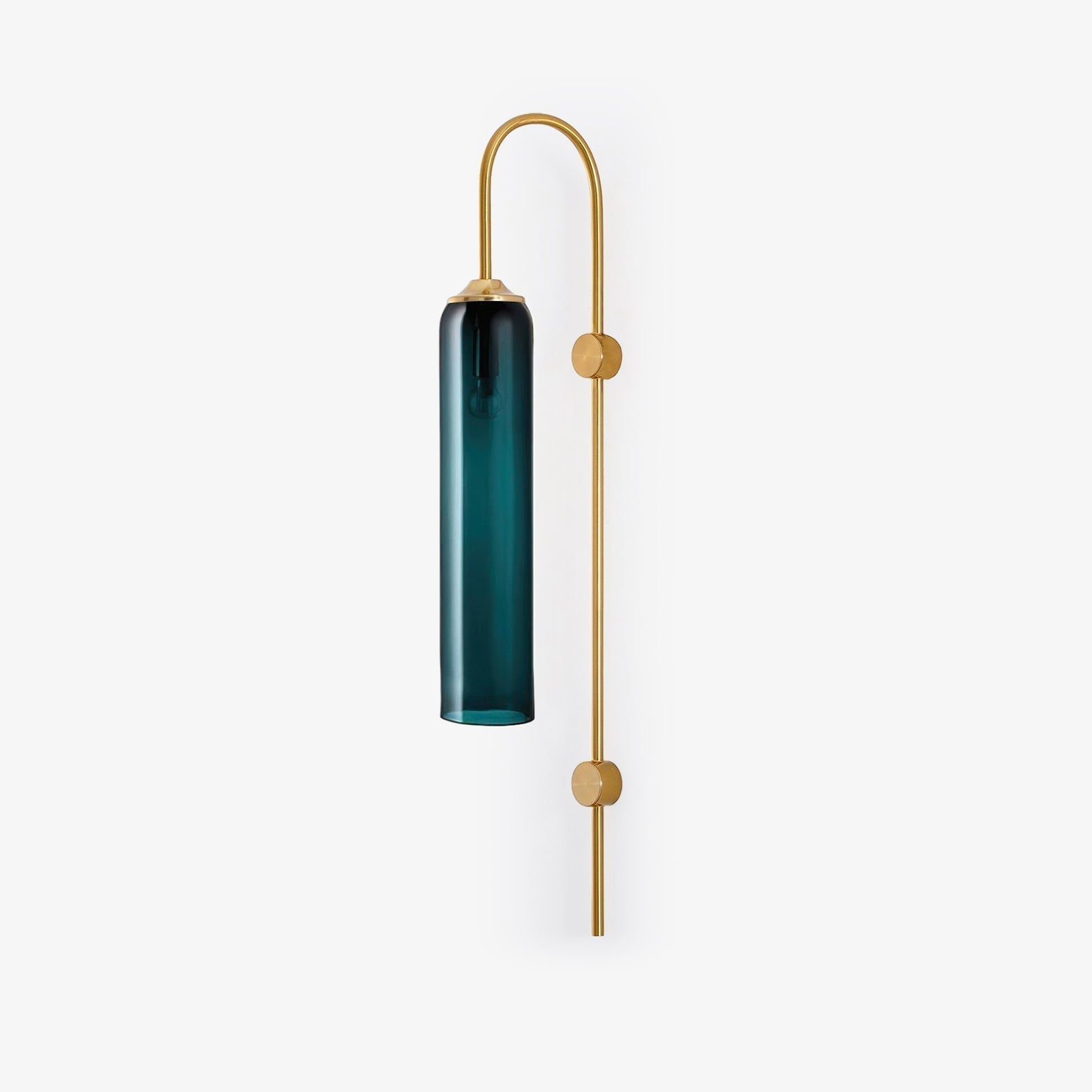 Modern Cylindrical Glass Wall Sconce Light Fixture with Mouth Blown Glass Shade