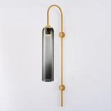 Modern Cylindrical Glass Wall Sconce Light Fixture with Mouth Blown Glass Shade