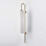 Modern Cylindrical Glass Wall Sconce Light Fixture with Mouth Blown Glass Shade