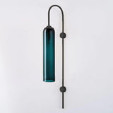 Modern Cylindrical Glass Wall Sconce Light Fixture with Mouth Blown Glass Shade
