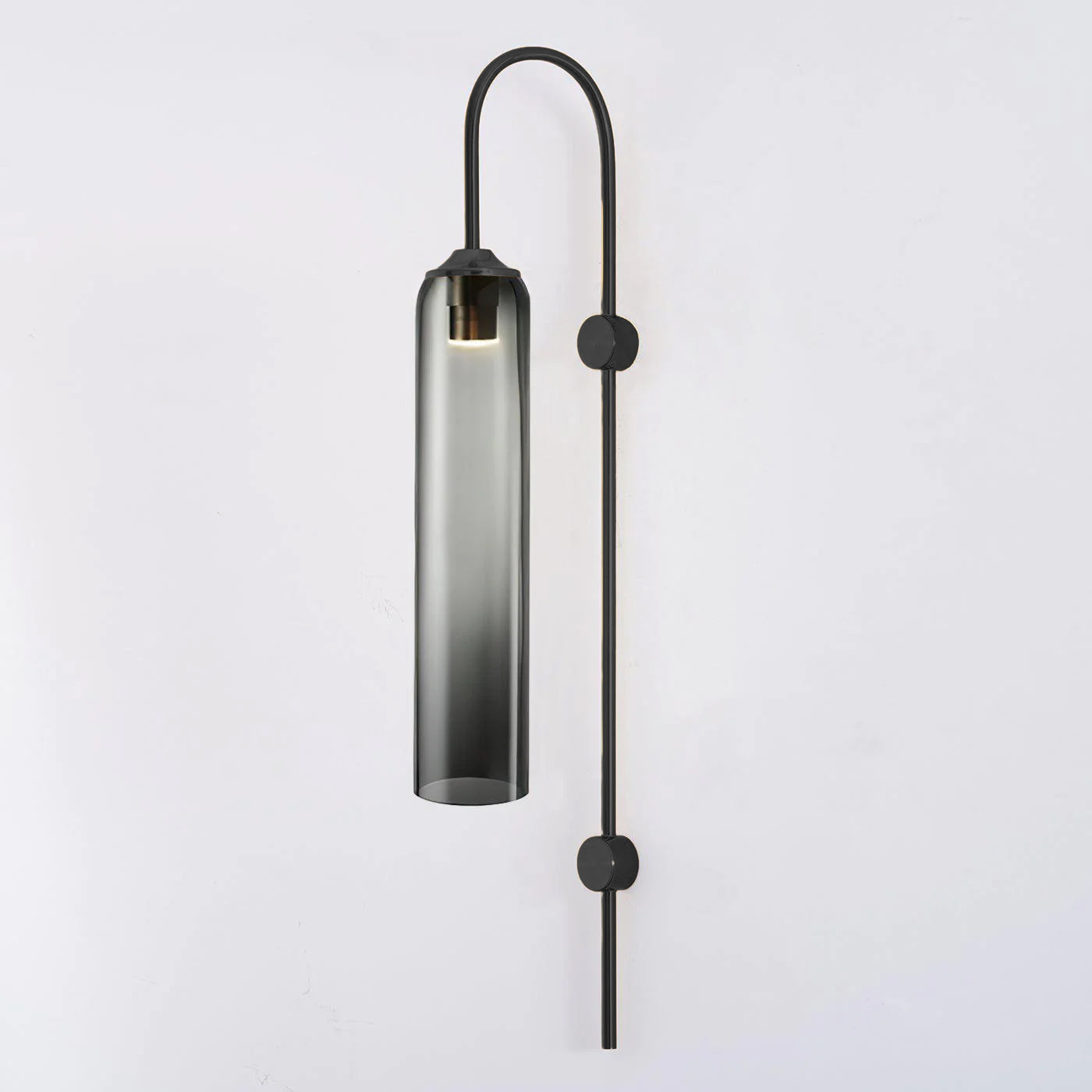 Modern Cylindrical Glass Wall Sconce Light Fixture with Mouth Blown Glass Shade