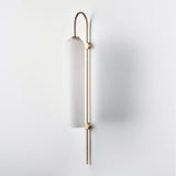Modern Cylindrical Glass Wall Sconce Light Fixture with Mouth Blown Glass Shade
