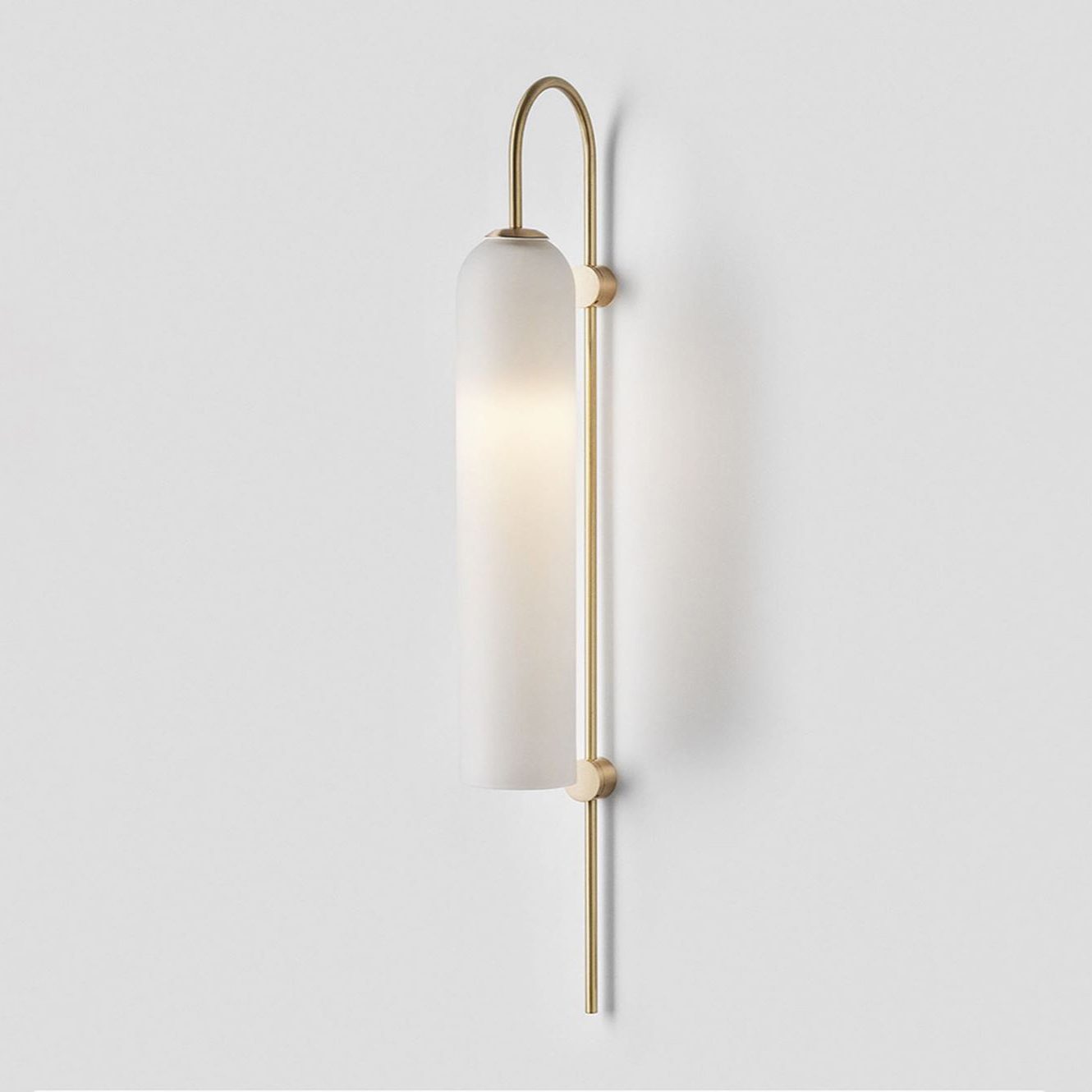 Modern Cylindrical Glass Wall Sconce Light Fixture with Mouth Blown Glass Shade