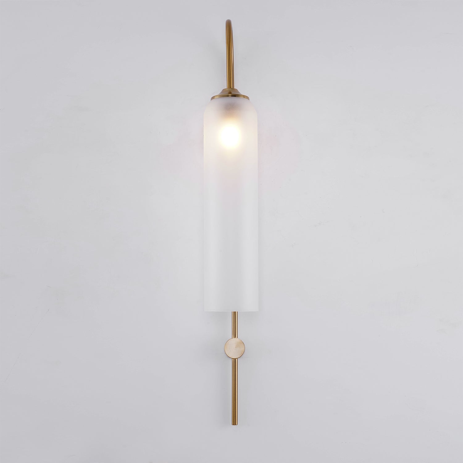 Modern Cylindrical Glass Wall Sconce Light Fixture with Mouth Blown Glass Shade