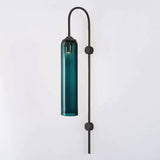 Modern Cylindrical Glass Wall Sconce Light Fixture with Mouth Blown Glass Shade