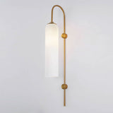 Modern Cylindrical Glass Wall Sconce Light Fixture with Mouth Blown Glass Shade