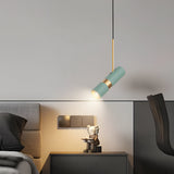 Modern Cylindrical LED Pendant Light 3 Step Dimming Aluminum Hanging Lamp for Kitchen Island