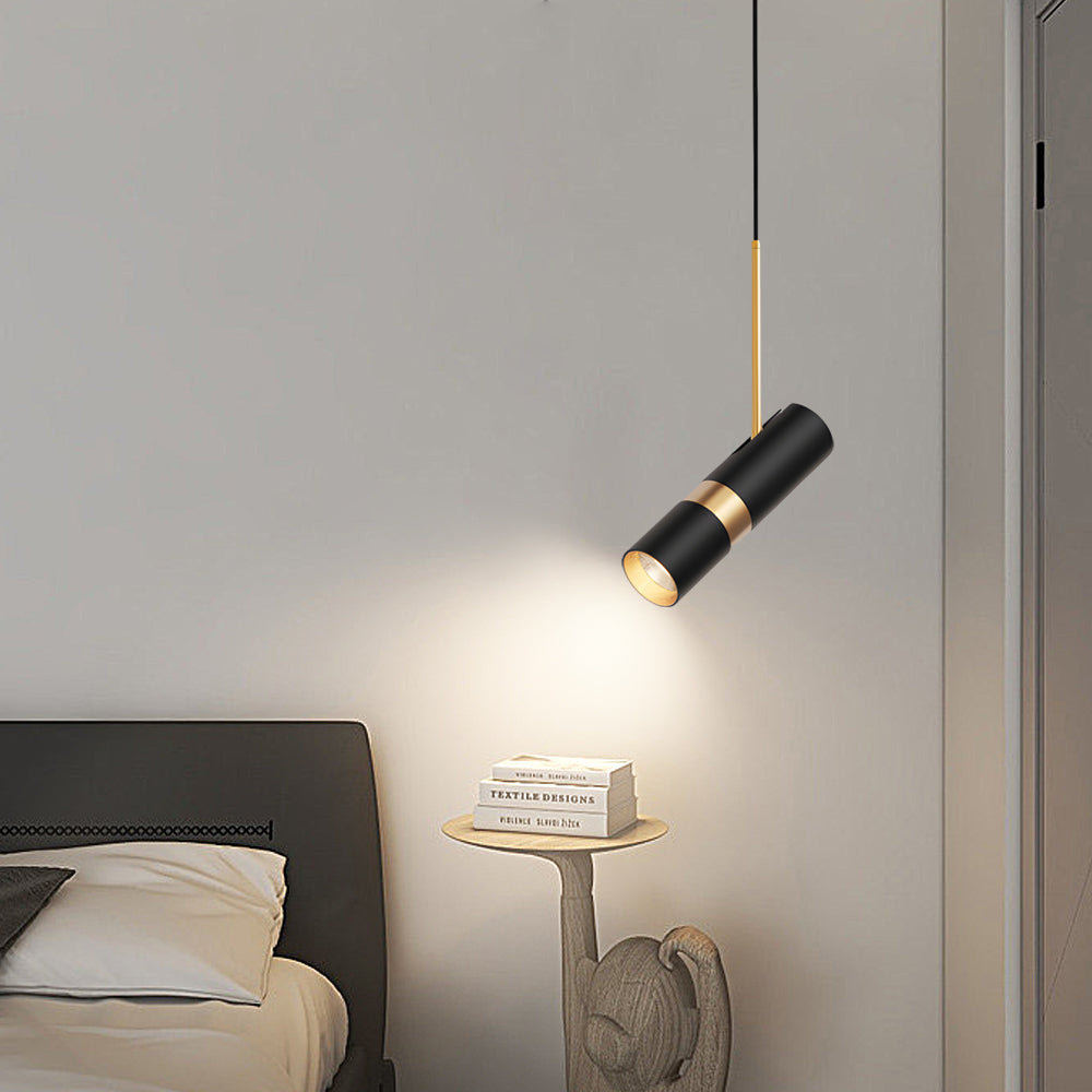 Modern Cylindrical LED Pendant Light 3 Step Dimming Aluminum Hanging Lamp for Kitchen Island