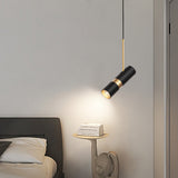 Modern Cylindrical LED Pendant Light 3 Step Dimming Aluminum Hanging Lamp for Kitchen Island