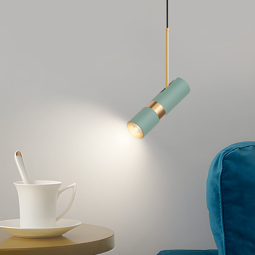 Modern Cylindrical LED Pendant Light 3 Step Dimming Aluminum Hanging Lamp for Kitchen Island