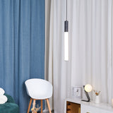 Modern Cylindrical LED Pendant Light Asymmetrical Aluminum Cluster Hanging Fixture for Dining Room