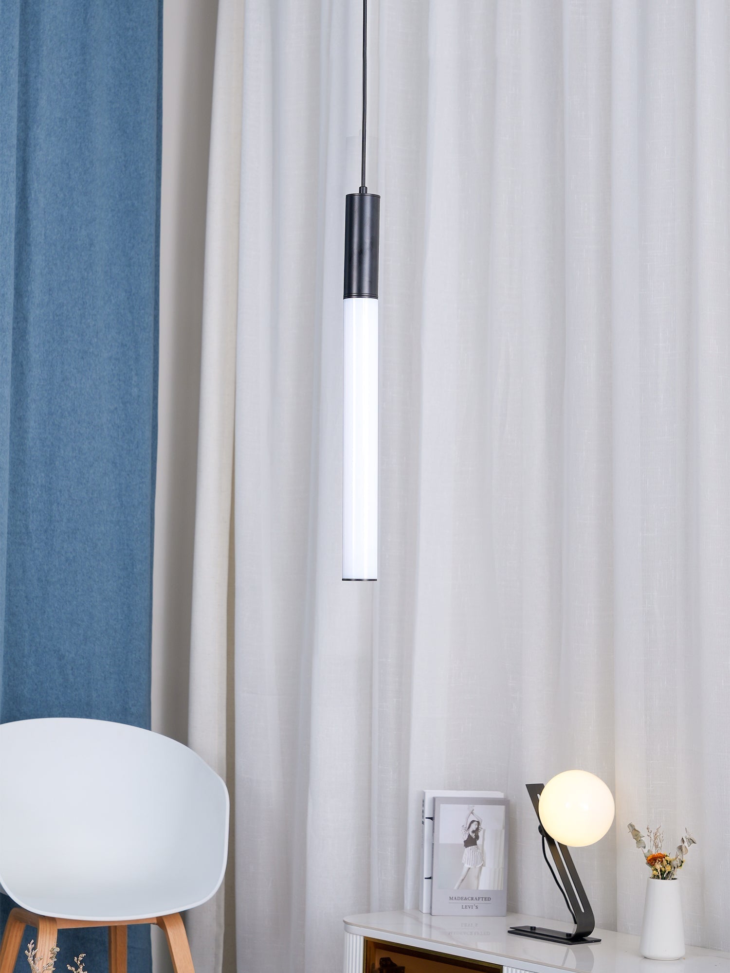 Modern Cylindrical LED Pendant Light Asymmetrical Aluminum Cluster Hanging Fixture for Dining Room