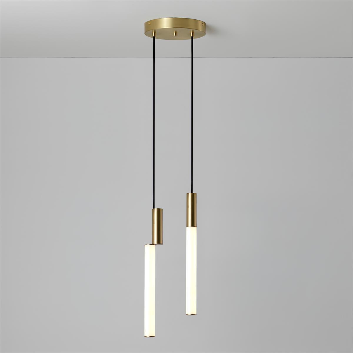 Modern Cylindrical LED Pendant Light Asymmetrical Aluminum Cluster Hanging Fixture for Dining Room