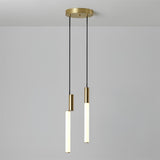 Modern Cylindrical LED Pendant Light Asymmetrical Aluminum Cluster Hanging Fixture for Dining Room