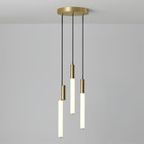 Modern Cylindrical LED Pendant Light Asymmetrical Aluminum Cluster Hanging Fixture for Dining Room