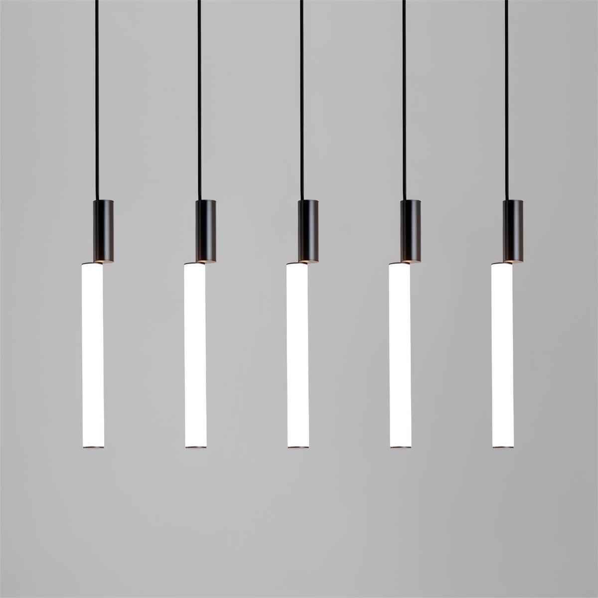 Modern Cylindrical LED Pendant Light Asymmetrical Aluminum Cluster Hanging Fixture for Dining Room