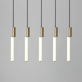 Modern Cylindrical LED Pendant Light Asymmetrical Aluminum Cluster Hanging Fixture for Dining Room