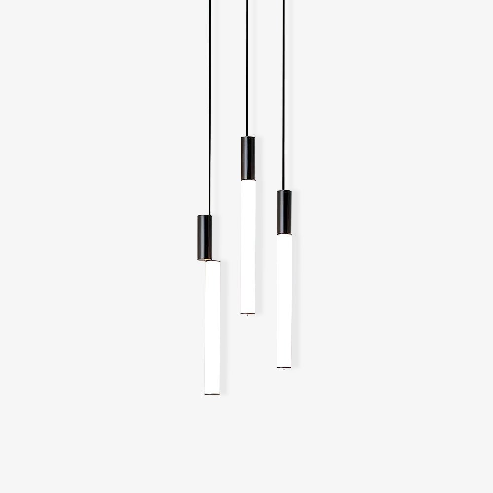 Modern Cylindrical LED Pendant Light Asymmetrical Aluminum Cluster Hanging Fixture for Dining Room