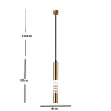 Modern Cylindrical LED Pendant Light for Kitchen Island and Foyer Industrial Gold Black Hanging Lamp