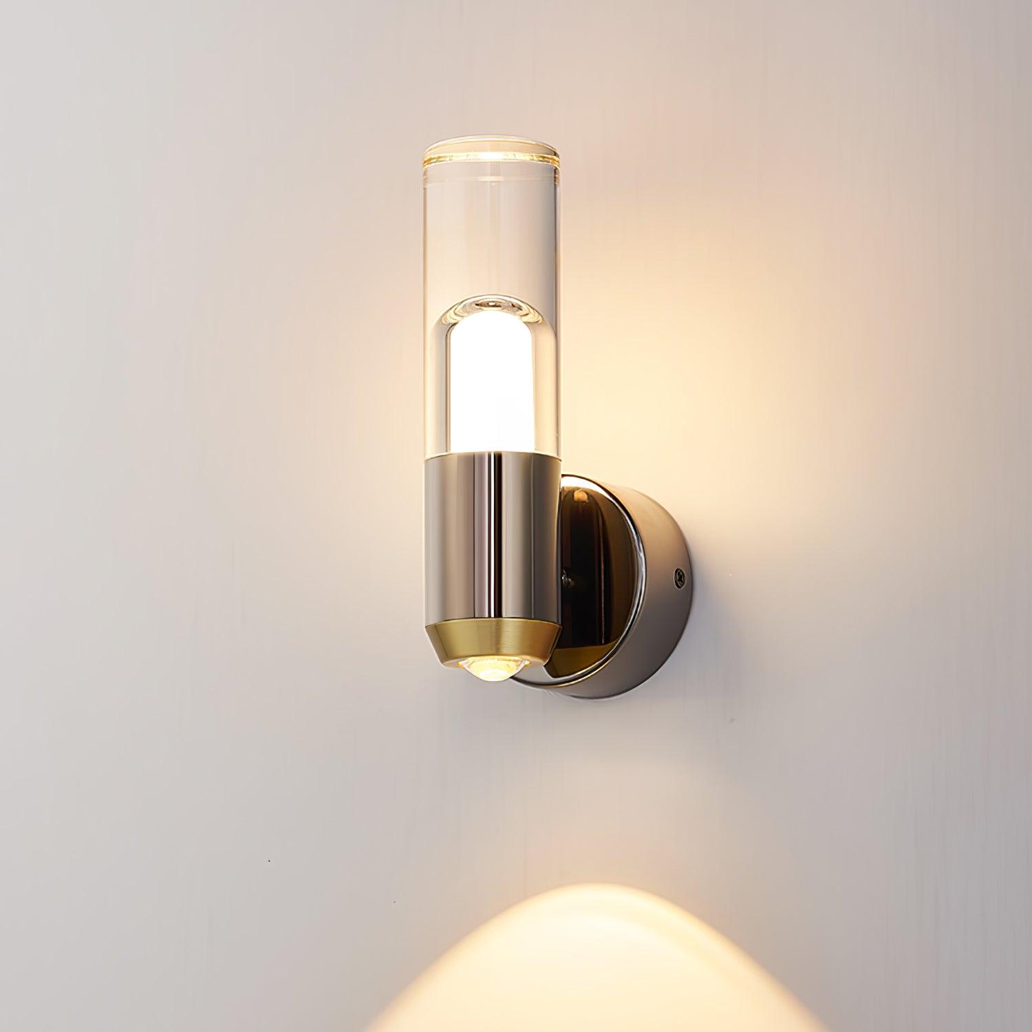 Modern Cylindrical LED Wall Sconce Minimalist Indoor Light Fixture Set of 2