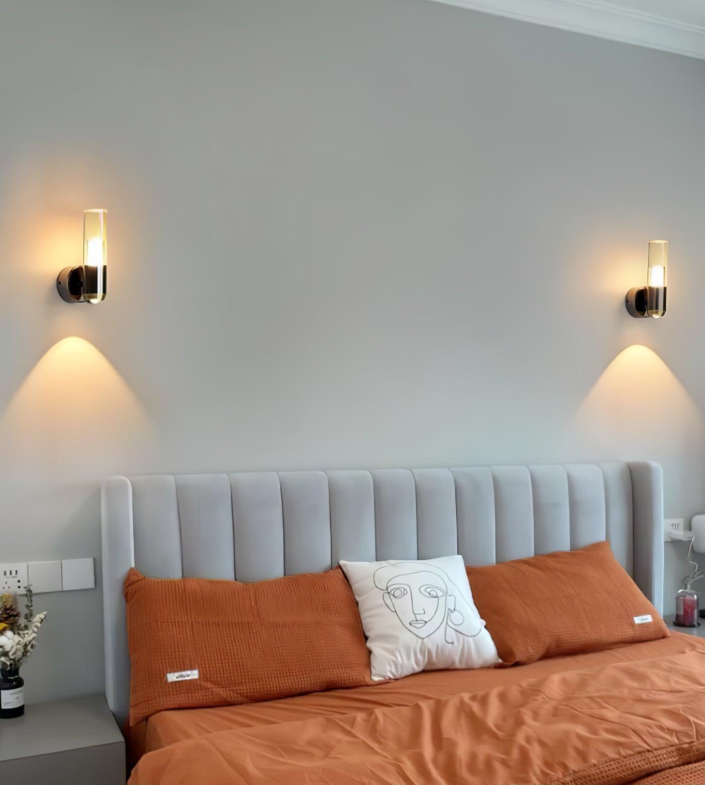 Modern Cylindrical LED Wall Sconce Minimalist Indoor Light Fixture Set of 2